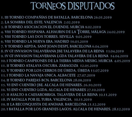Resumen Liga de torneos 2019